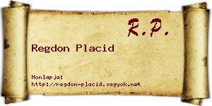 Regdon Placid névjegykártya
